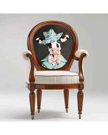 Floral Cow 01 – cow in rose hat panel | Mamidu