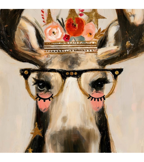Crowned Moose 02 – Elch mit Rosenkrone | Mamidu