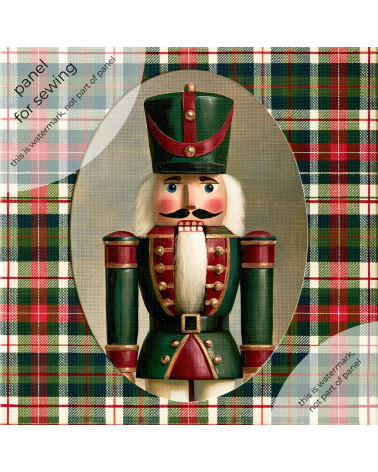 Plaid Nutcracker 01 – nutcracker on tartan panel | Mamidu