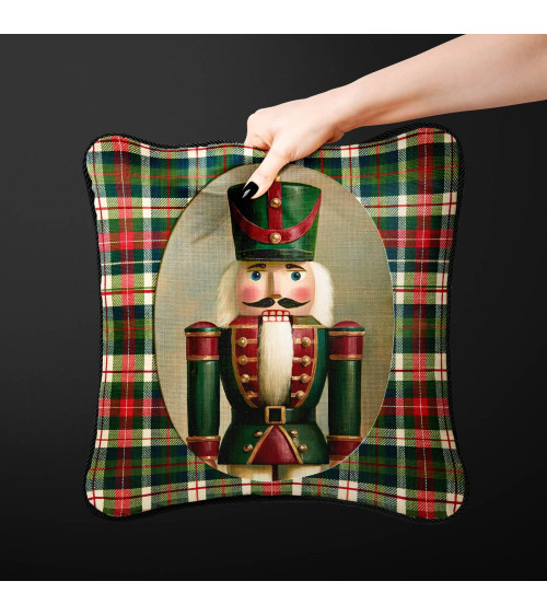 Plaid Nutcracker 01 – nutcracker on tartan panel | Mamidu