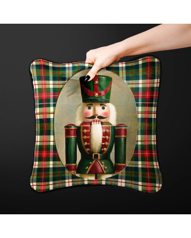 Plaid Nutcracker 01 – nutcracker on tartan panel | Mamidu