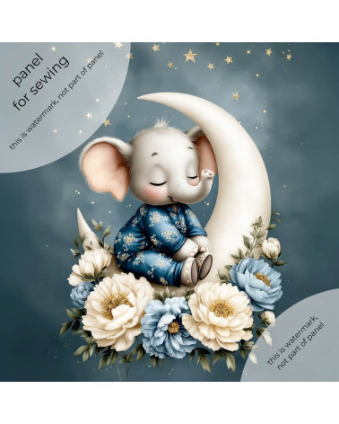 Moon Elephant 01 – słonik śpiący na księżycu | Mamidu