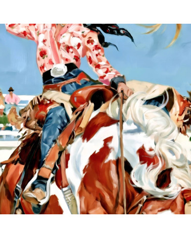 Rodeo Cowgirl 02 – Rodeo-Cowgirl auf Schecke | Mamidu