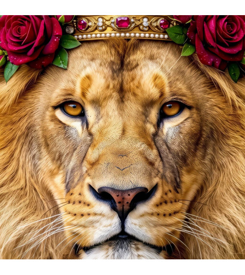 Royal Lion 18 – lion with a rose crown panel | Mamidu