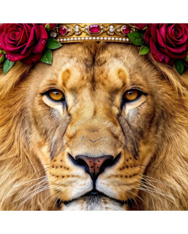 Royal Lion 18 – lion with a rose crown panel | Mamidu
