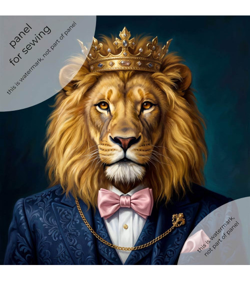 Royal Lion – decorative panel for cushions, bags & upholstery