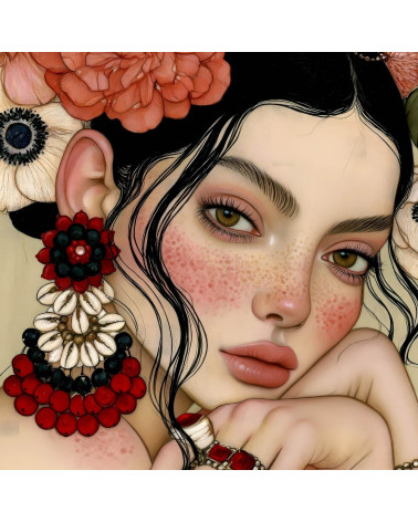 Anemone Belle 02 – kobieta w wianku na beżu | Mamidu