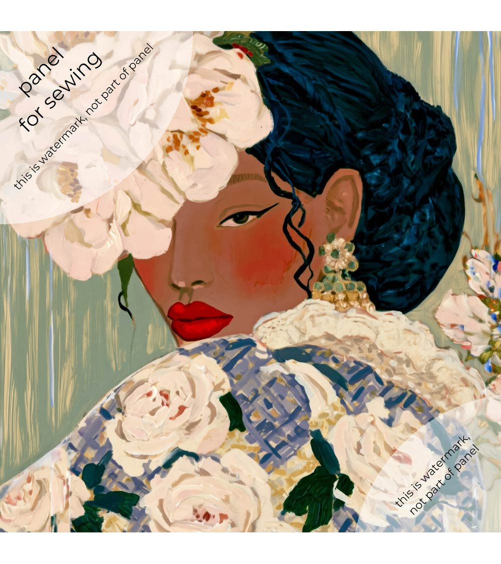 Garden Muse 02 – woman with roses and shawl | Mamidu