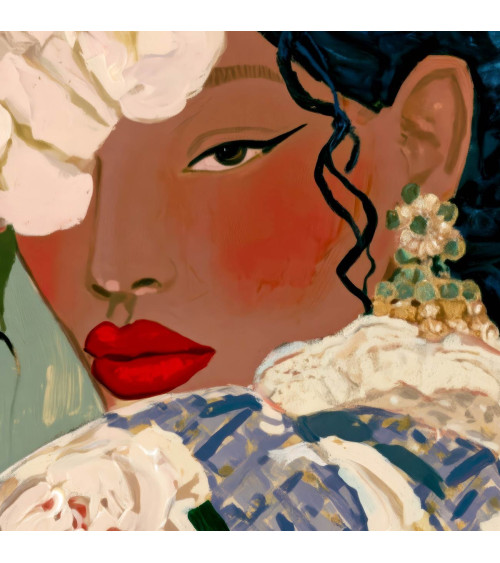 Garden Muse 02 – woman with roses and shawl | Mamidu