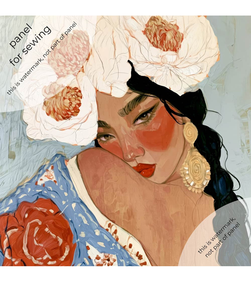 Garden Muse 07 – kobieta z warkoczem i piwoniami | Mamidu