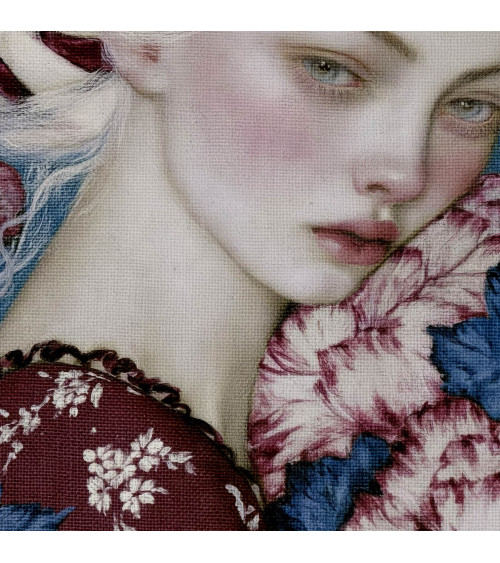 Indigo Muse 02 – white-haired girl in flowers | Mamidu