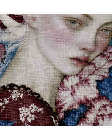 Indigo Muse 02 – white-haired girl in flowers | Mamidu
