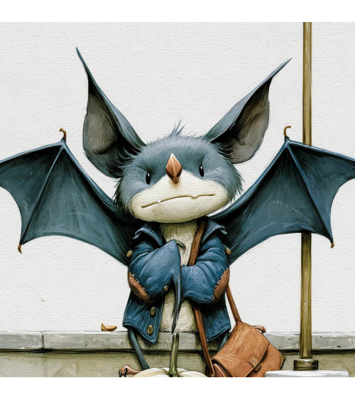 Lantern Bat 01 – bat with pumpkin under a lamp | Mamidu