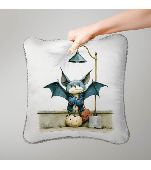 Lantern Bat 01 – bat with pumpkin under a lamp | Mamidu