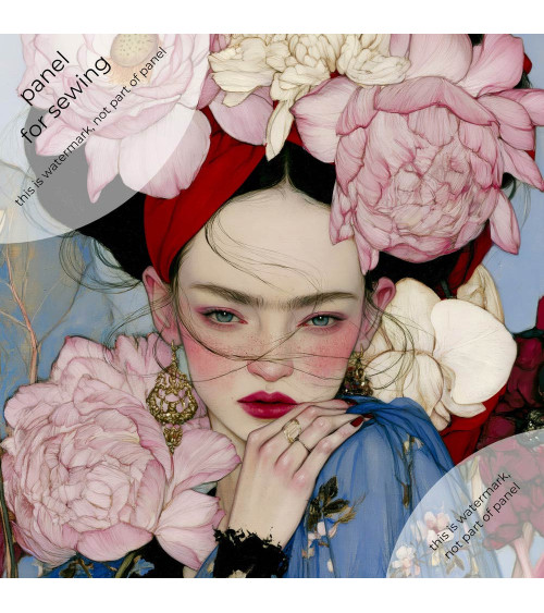 Peony Muse 02 – woman with peonies and scarf | Mamidu