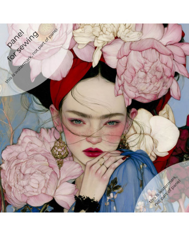 Peony Muse 02 – woman with peonies and scarf | Mamidu