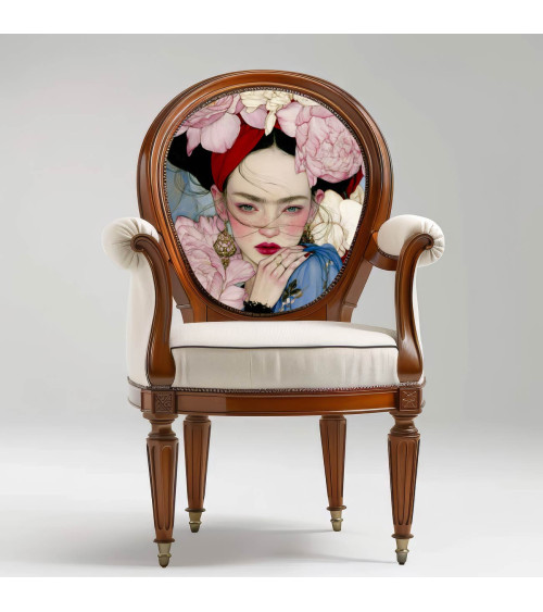 Peony Muse 02 – woman with peonies and scarf | Mamidu