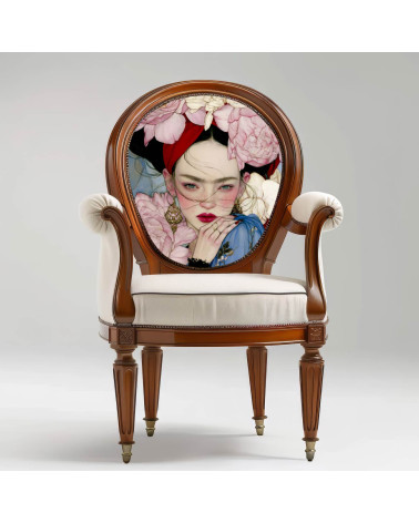 Peony Muse 02 – woman with peonies and scarf | Mamidu