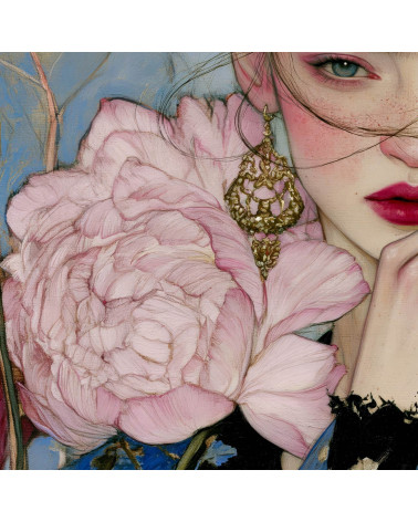 Peony Muse 02 – woman with peonies and scarf | Mamidu