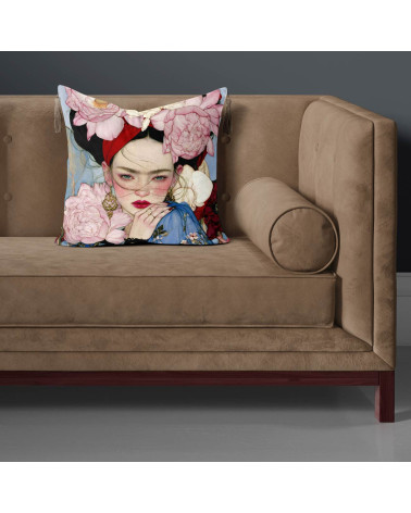 Peony Muse 02 – woman with peonies and scarf | Mamidu