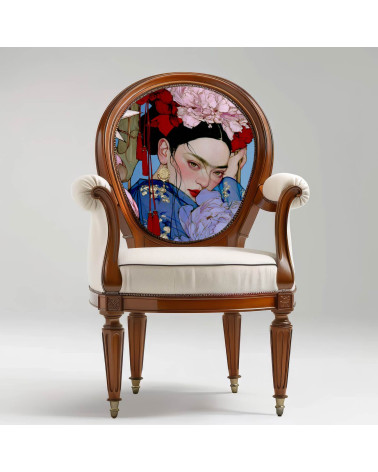 Peony Muse 03 – Frau mit Pfingstrosen und Quasten | Mamidu
