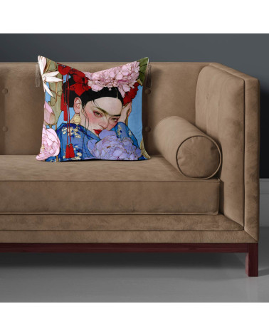 Peony Muse 03 – Frau mit Pfingstrosen und Quasten | Mamidu