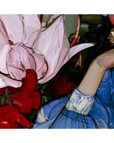Peony Muse 04 – kobieta w wianku z piwonii | Mamidu