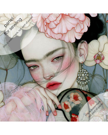 Peony Muse 05 – Frau mit Pfingstrosen und Perlen | Mamidu