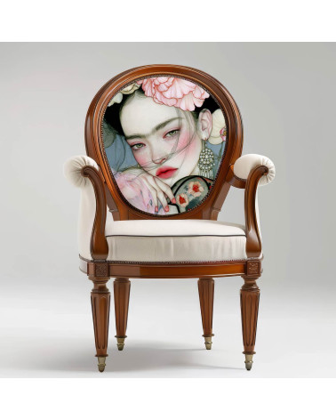 Peony Muse 05 – Frau mit Pfingstrosen und Perlen | Mamidu