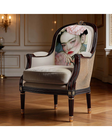 Peony Muse 05 – Frau mit Pfingstrosen und Perlen | Mamidu