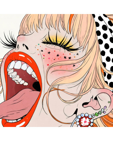 Popart Woman 02 – pop art woman with tongue out | Mamidu