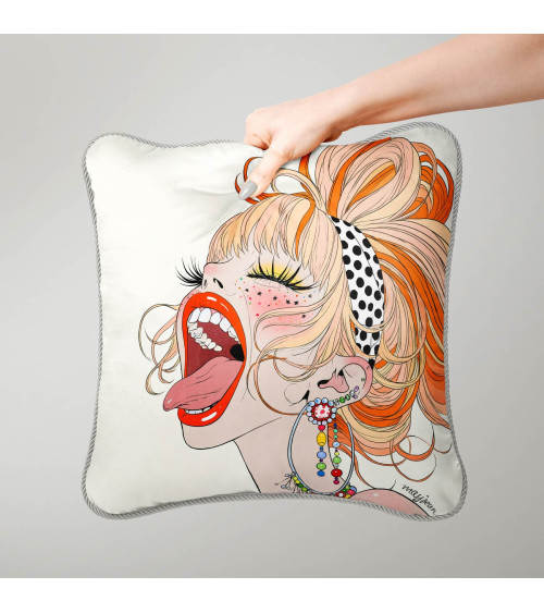 Popart Woman 02 – pop art woman with tongue out | Mamidu