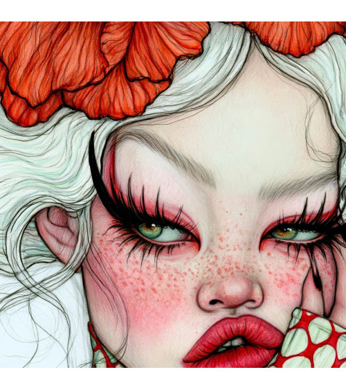 Porcelain Doll 03 – porcelain girl with poppies | Mamidu