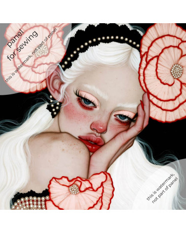 Porcelain Doll 09 – Mädchen mit Perlen auf Schwarz | Mamidu