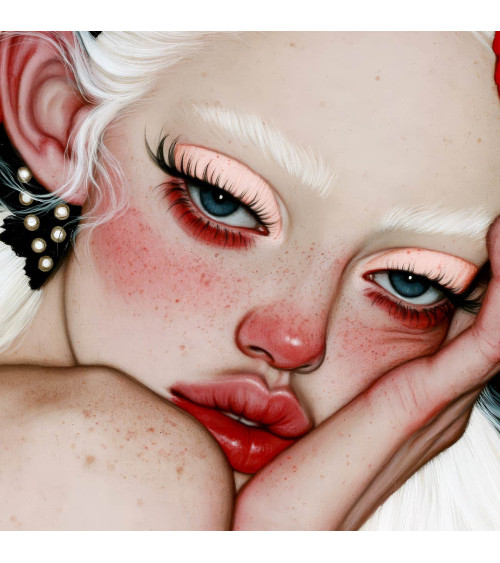 Porcelain Doll 09 – Mädchen mit Perlen auf Schwarz | Mamidu