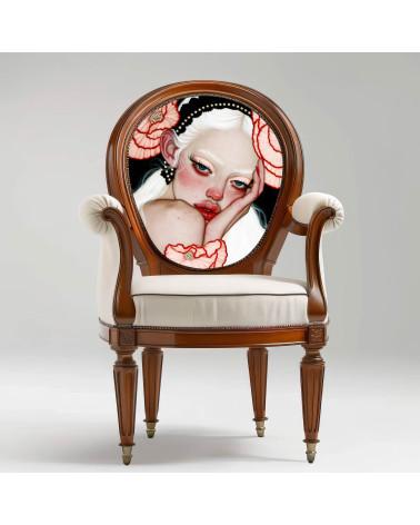 Porcelain Doll 09 – Mädchen mit Perlen auf Schwarz | Mamidu