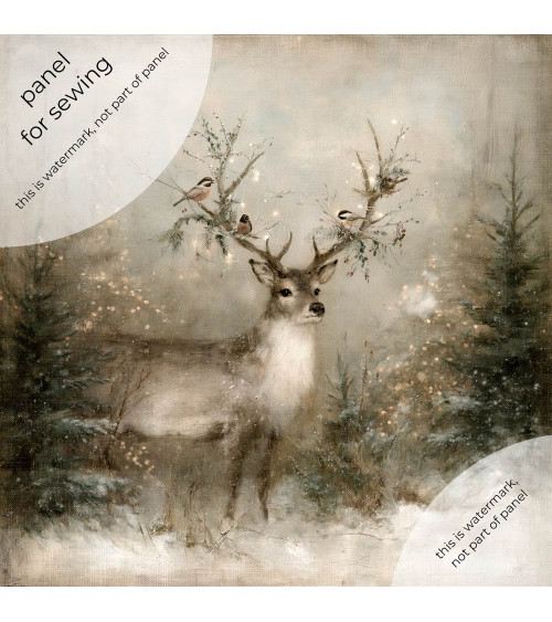 Winter Deer 11 – jeleń w zimowym lesie | Mamidu