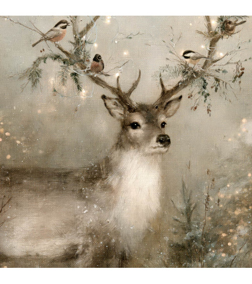 Winter Deer 11 – jeleń w zimowym lesie | Mamidu