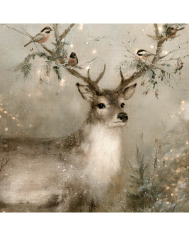 Winter Deer 11 – jeleń w zimowym lesie | Mamidu