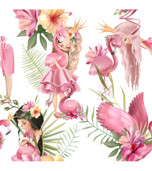 Girls & flaming 3 fabric