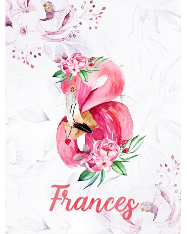 Flamingo in peonies