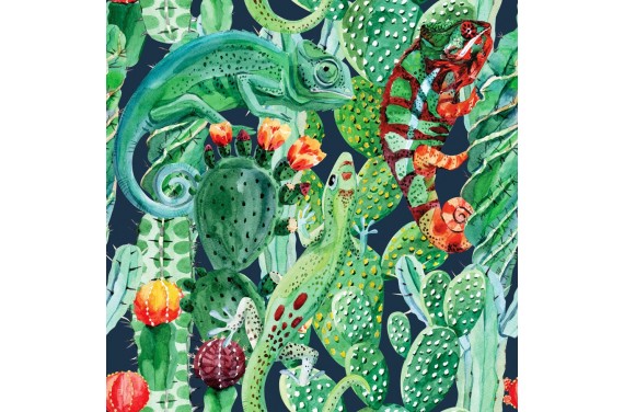 Chameleon & cactus 1