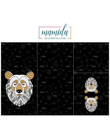 POLYESTER PANEL FÜR Schlafsack TROLLEY- Scandi bear black