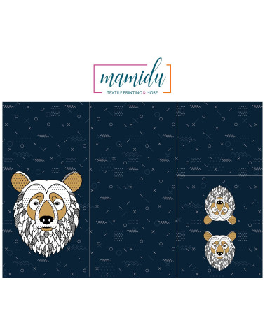 POLYESTER PANEL FÜR Schlafsack TROLLEY- Scandi bear blue