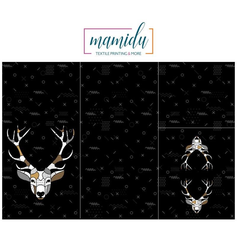 POLYESTER PANEL FÜR Schlafsack TROLLEY- Scandi deer black