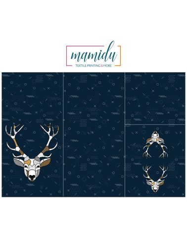 Panel for sleeping bag Scandi deer blue