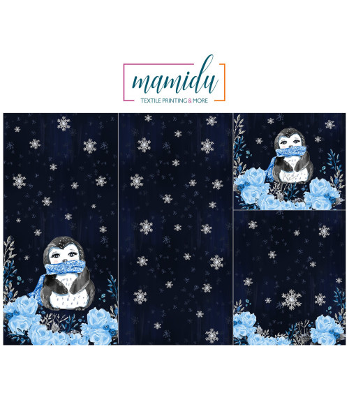 POLYESTER PANEL FÜR Schlafsack TROLLEY-  Magic winter penguin