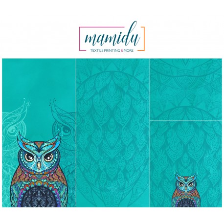 Panel for sleeping bag  Colorful owl