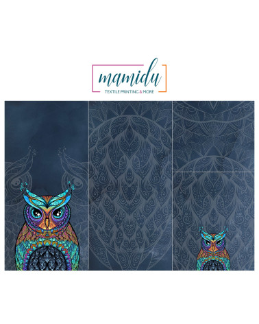 POLYESTER PANEL FÜR Schlafsack TROLLEY-  Colorful owl dark