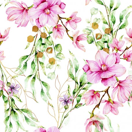 Pastel magnolias 3 fabric